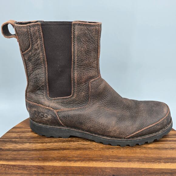 Ugg Herrick Chelsea Boots Mens 11 Brown Leather Rugged Casual Pull On Ankle main image 7